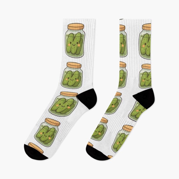 Item preview, Cute Pickles in a Jar – Kawaii Pickle Illustration designed and sold by Basma Designs | Retro, Kawaii Shirts & Stickers.