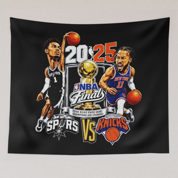 Item preview, 2025 NBA Finals The Road Ends Here Champions Are Crowned Spurs Vs Knicks Basketball Fan designed and sold by CalyZOam99.