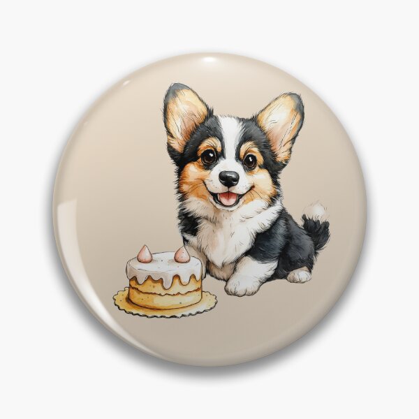 Item preview, Smiling Corgi with Cake designed and sold by Erika Kaisersot.