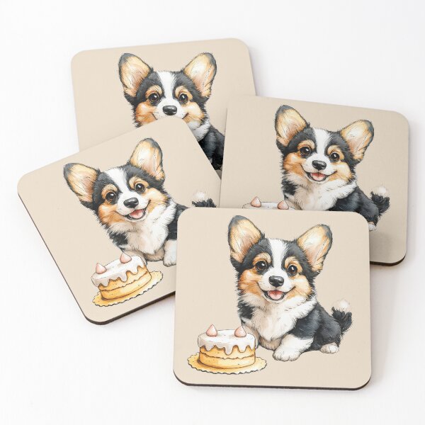 Item preview, Smiling Corgi with Cake designed and sold by Erika Kaisersot.