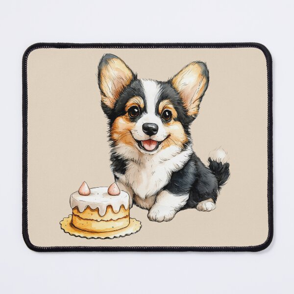 Item preview, Smiling Corgi with Cake designed and sold by Erika Kaisersot.