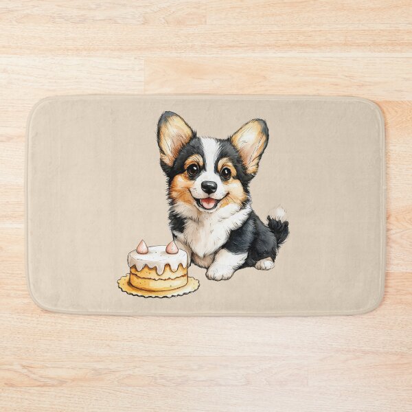 Item preview, Smiling Corgi with Cake designed and sold by Erika Kaisersot.