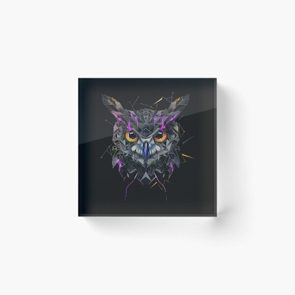 Item preview, Owl - Cyber Polygonal Wisdom & Dark Academia Streetwear designed and sold by RetroWaveArtCo.