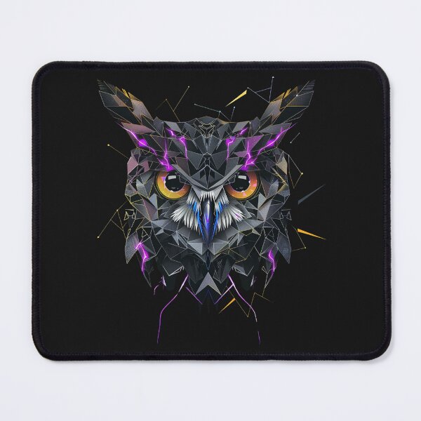 Item preview, Owl - Cyber Polygonal Wisdom & Dark Academia Streetwear designed and sold by RetroWaveArtCo.