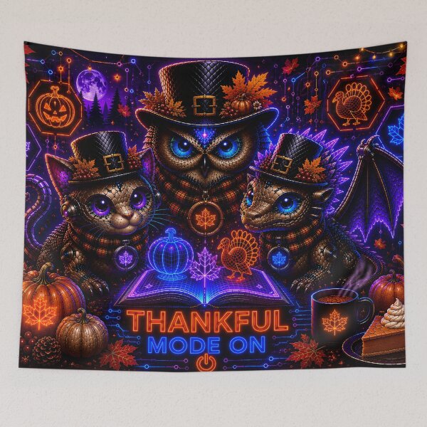 Item preview, Thankful in the Future Cyber Owl designed and sold by Omni Craft .