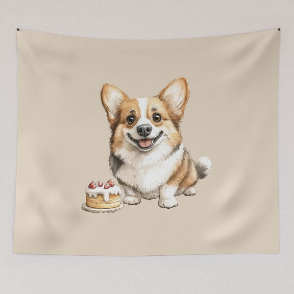 Item preview, Birthday Cake and Corgi Puppy designed and sold by Erika Kaisersot.