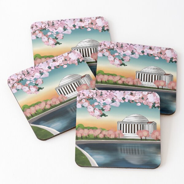 Item preview, Jefferson Memorial Cherry Blossoms Painting designed and sold by Pixel & Petal Co..