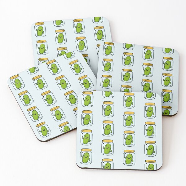 Item preview, Cute Pickle in a Jar – Friendly Pickle Cartoon Illustration designed and sold by Basma Designs | Retro, Kawaii Shirts & Stickers.
