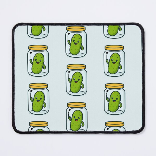 Item preview, Cute Pickle in a Jar – Friendly Pickle Cartoon Illustration designed and sold by Basma Designs | Retro, Kawaii Shirts & Stickers.