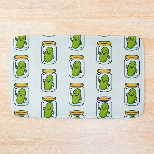 Item preview, Cute Pickle in a Jar – Friendly Pickle Cartoon Illustration designed and sold by Basma Designs | Retro, Kawaii Shirts & Stickers.
