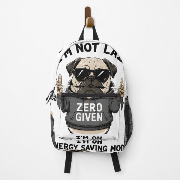 Item preview, I'm Not Lazy I'm On Energy Saving Mode Funny Pug Dog Design designed and sold by R-B-Colors.