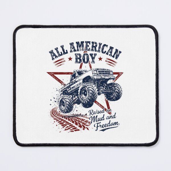 Item preview, All American Boy Raised On Mud And Freedom Monster Truck Country Patriot designed and sold by FormalDehyena.