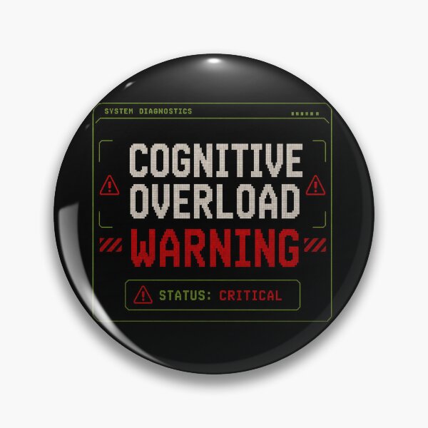 Item preview, Cognitive Overload Warning – Retro System Diagnostics Humor Design designed and sold by Mad Factory Designs.