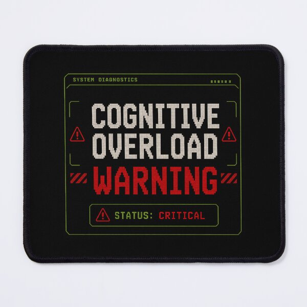 Item preview, Cognitive Overload Warning – Retro System Diagnostics Humor Design designed and sold by Mad Factory Designs.