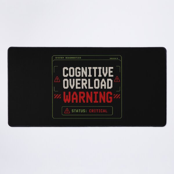 Item preview, Cognitive Overload Warning – Retro System Diagnostics Humor Design designed and sold by Mad Factory Designs.