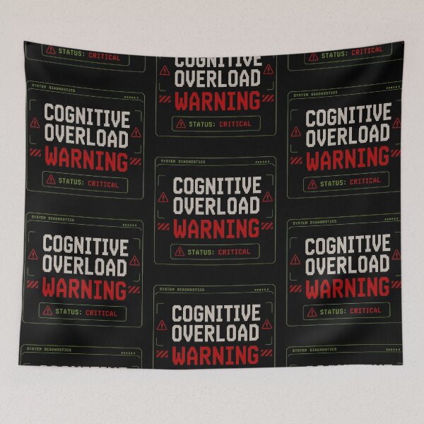 Item preview, Cognitive Overload Warning – Retro System Diagnostics Humor Design designed and sold by Mad Factory Designs.