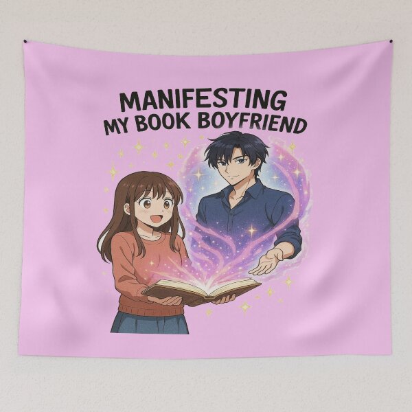 Item preview, Manifesting My Book Boyfriend Funny Book Lover Design designed and sold by BookedAndDesign.