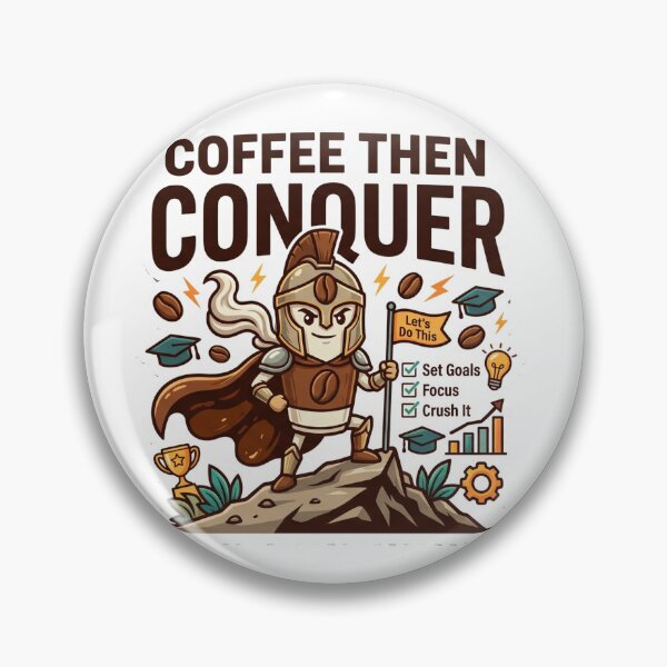 Item preview, Coffee Then Conquer Motivational Coffee Lover Design designed and sold by Pixel Analytics.