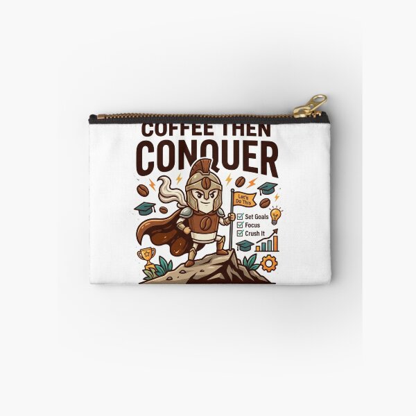 Item preview, Coffee Then Conquer Motivational Coffee Lover Design designed and sold by Pixel Analytics.