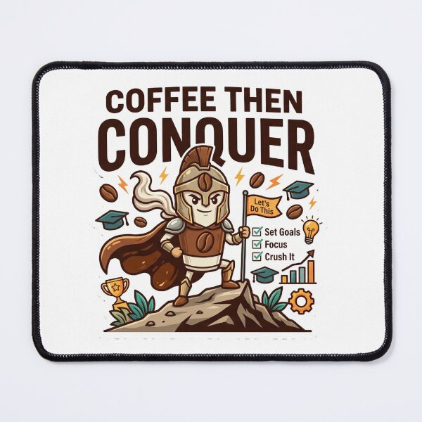 Item preview, Coffee Then Conquer Motivational Coffee Lover Design designed and sold by Pixel Analytics.