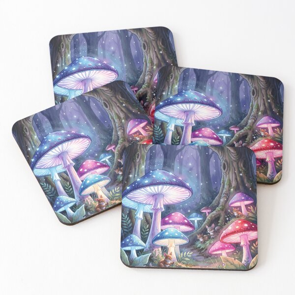 Item preview, Bioluminescent Mushroom Grove designed and sold by Fanta-sticky.