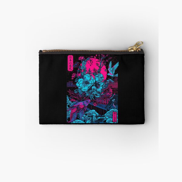 Item preview, Japanese Hanafuda — Neon Sakura & Goldfish Art Print designed and sold by kummo-0319.