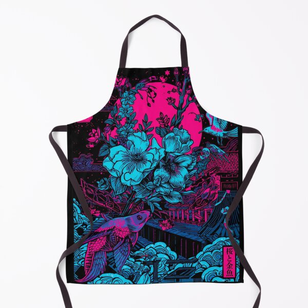 Item preview, Japanese Hanafuda — Neon Sakura & Goldfish Art Print designed and sold by kummo-0319.