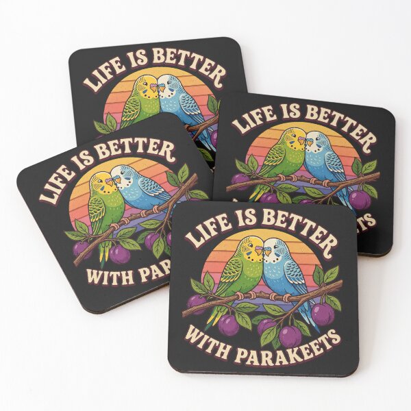 Item preview, Life Is Better With Parakeets Retro Budgie Art designed and sold by Tel A Pet.