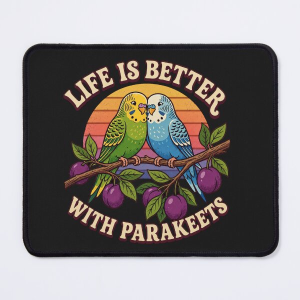 Item preview, Life Is Better With Parakeets Retro Budgie Art designed and sold by Tel A Pet.