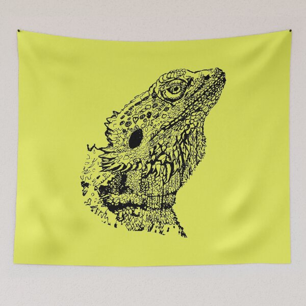 Item preview, Bearded Lizard - (#E9F055) designed and sold by The Stippler Process.