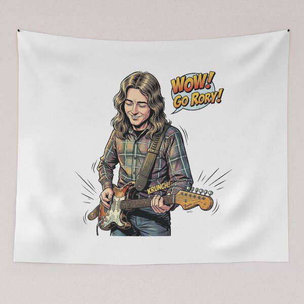 Item preview, Rory Gallagher Retro Comic Pop Art Rock Sticker designed and sold by topprinting.