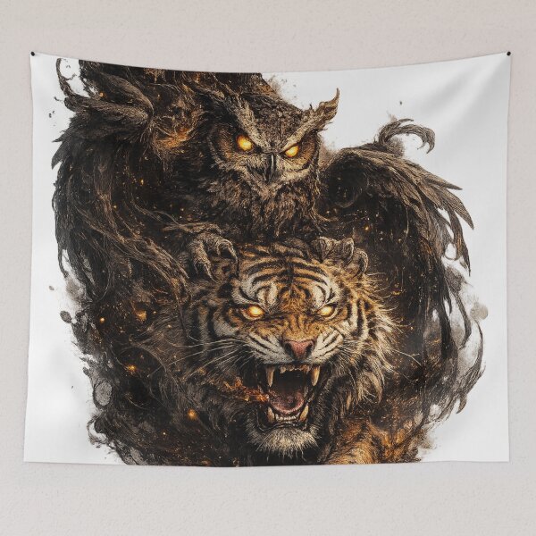 Item preview, Night Guardians | Tiger & Owl of the Shadows designed and sold by Sticleg.