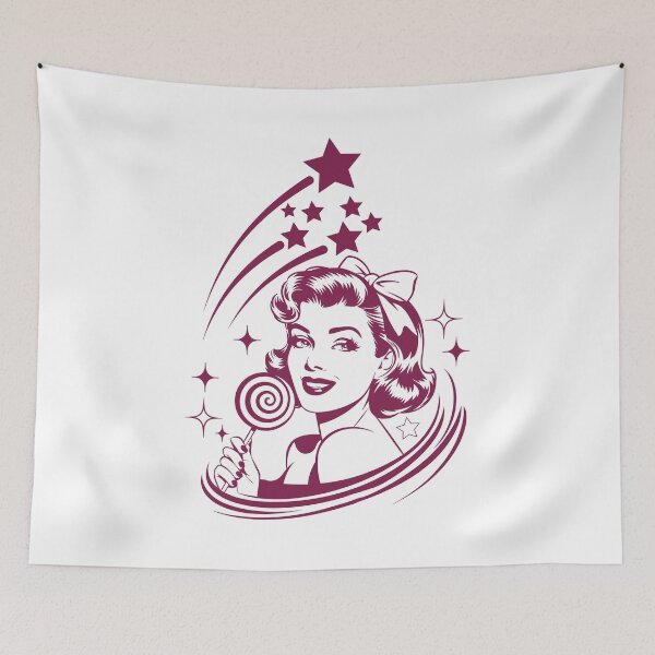 Item preview, Vintage Retro Pin-Up Girl Stars Lollipop Rockabilly designed and sold by HYPNK.