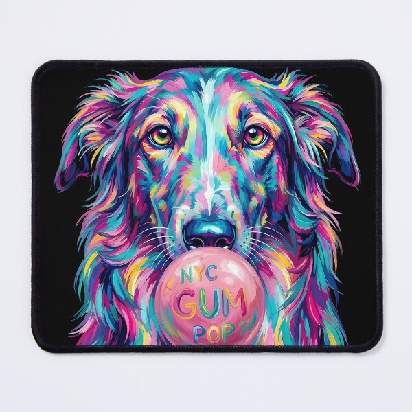 Item preview, Pop Art Dog Blowing Bubble Gum - Neon Colorful Collie designed and sold by Pfotenfaden.