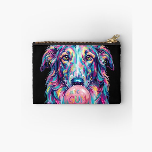 Item preview, Pop Art Dog Blowing Bubble Gum - Neon Colorful Collie designed and sold by Pfotenfaden.