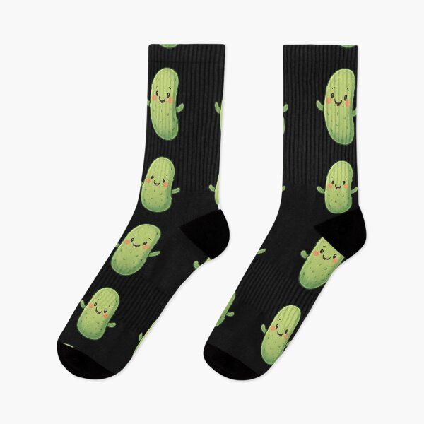 Item preview, Adorable Blushing Pickle – Soft Cute Food Art designed and sold by Basma Designs | Funny Shirts, Stickers & Mugs.