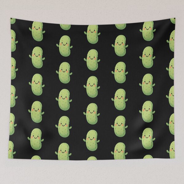 Item preview, Adorable Blushing Pickle – Soft Cute Food Art designed and sold by Basma Designs | Funny Shirts, Stickers & Mugs.