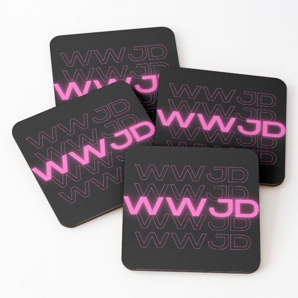 Item preview, WWJD Pink Neon Glitch Christian Faith Design designed and sold by TheLampClothing.