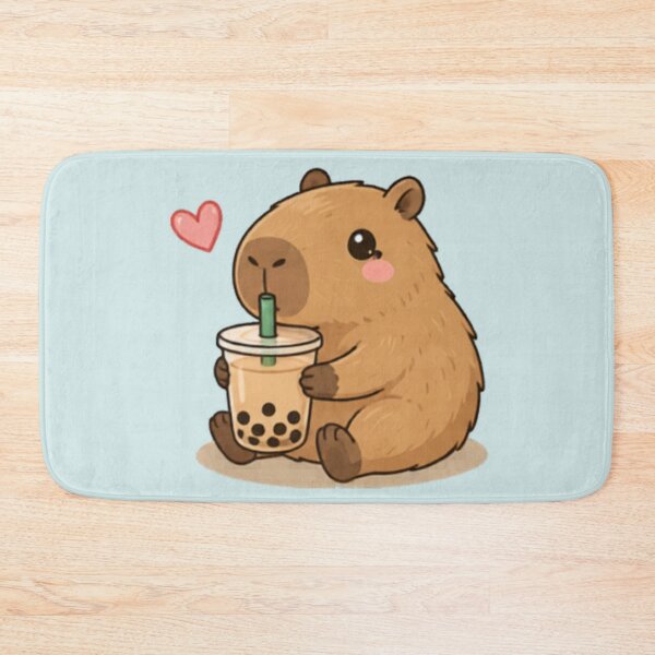 Item preview, Boba Time Capybara designed and sold by MellowMunchkins.