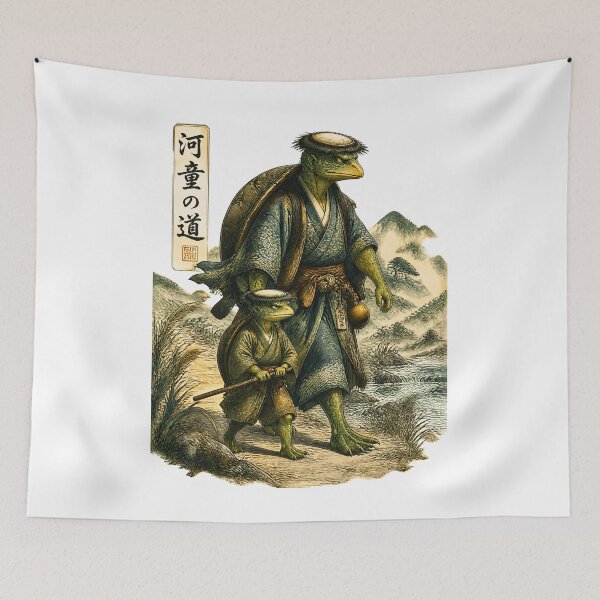 Item preview, Father and Son Kappa Journey – Japanese Folklore Father's Day Gift designed and sold by kaxymax.