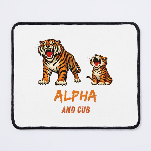 Item preview, Alpha and Cub Tiger – Father and Child Roaring Illustration designed and sold by ROARSOME DESiGNS.