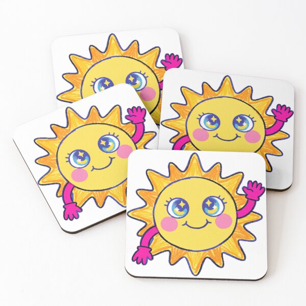 Item preview, Kidcore Chubby Sun Sticker — Cute Wobbly Happy Sun, Bold Playful Flat Design designed and sold by ElhamiStudio.