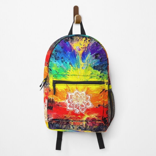 Item preview, Lotus Bloom Rainbow Fluid Art Original Painting designed and sold by Cerafus.
