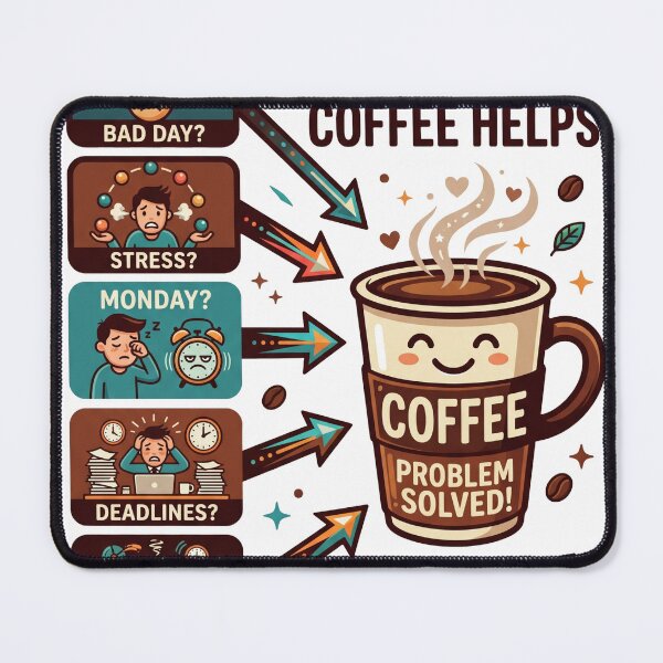 Item preview, Life Happens Coffee Helps Funny Coffee Lover Design designed and sold by Pixel Analytics.