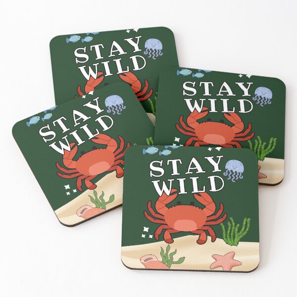 Item preview, Stay Wild Ocean Under The Sea Crab Graphic designed and sold by SoftAuraStudi0.