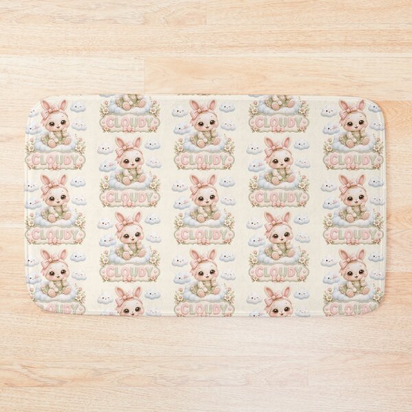 Item preview, Coquette Cloud Bunny Weather Sign | Cute Kawaii Rabbit Cloudy Day Illustration | Pastel Weather Bunny Art designed and sold by looplandger.
