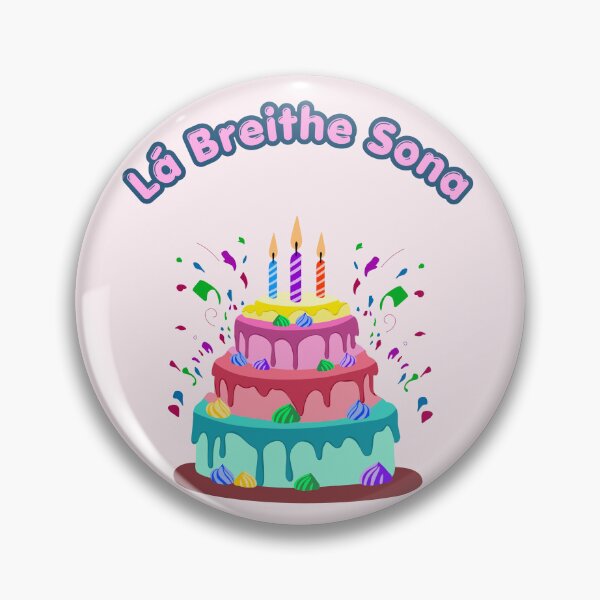 Item preview, Irish Birthday Greeting Pink La Breithe Sona Happy Birthday as Gaeilge (in Irish) designed and sold by Ceramic Scripture.