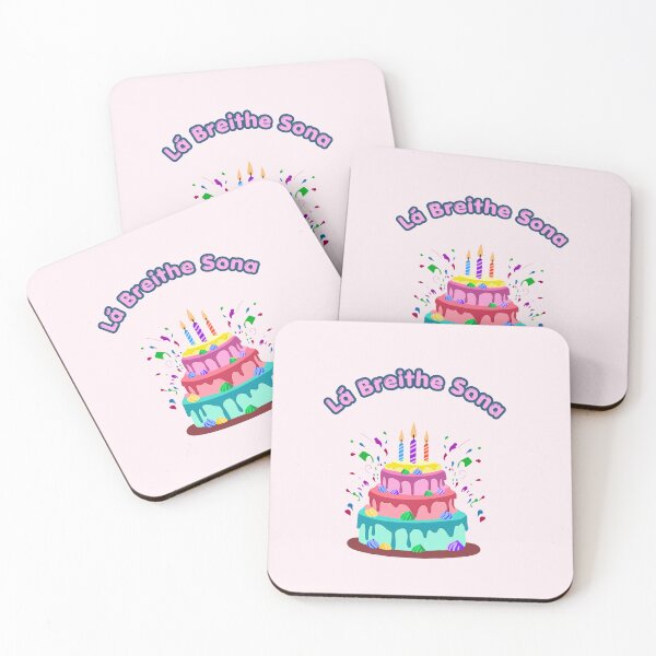 Item preview, Irish Birthday Greeting Pink La Breithe Sona Happy Birthday as Gaeilge (in Irish) designed and sold by Ceramic Scripture.