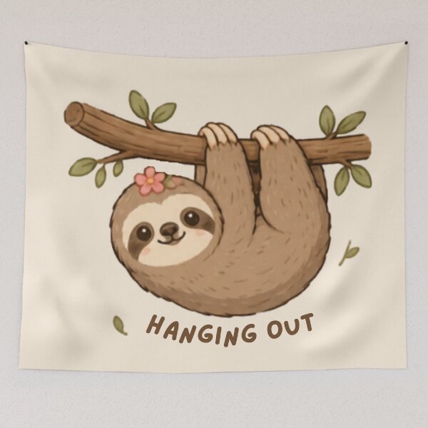 Item preview, Hanging Out Sloth designed and sold by MellowMunchkins.