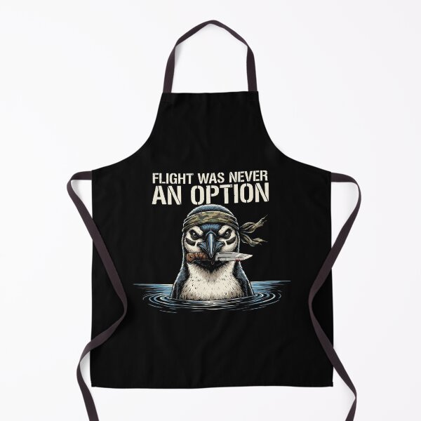 Item preview, Flight Was Never an Option – Commando Penguin Tactical Humor Illustration designed and sold by Heneket.